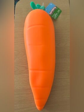 Brand New Jumbo Squeezy Carrot Squishy - Bright Orange with Green Top